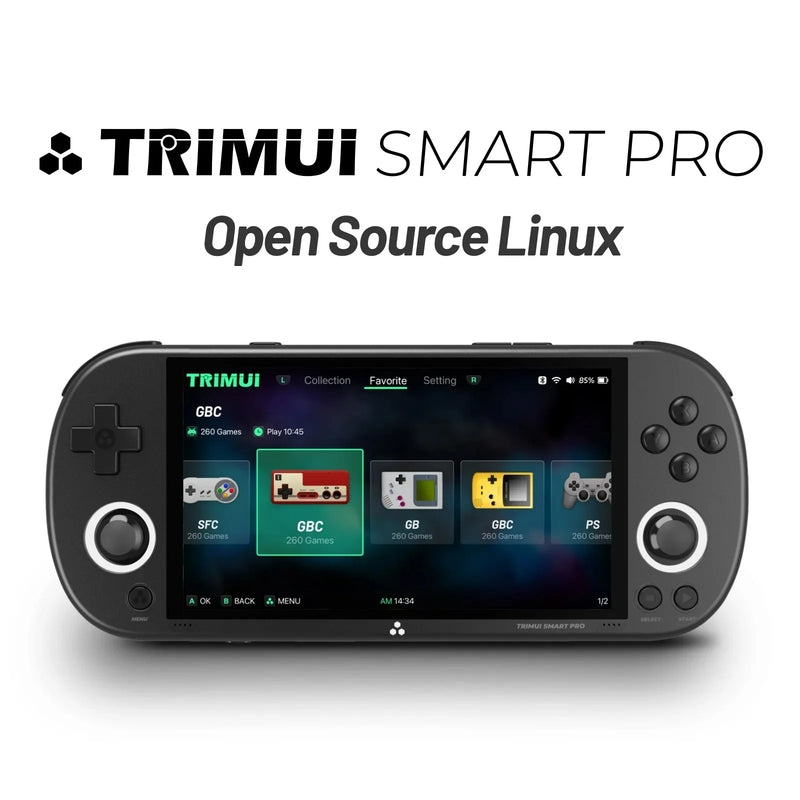 Retro Video Game Console Trimui Smart Pro Handheld Game 4.96''IPS Screen Linux System Joystick RGB Lighting Smartpro 2024 New