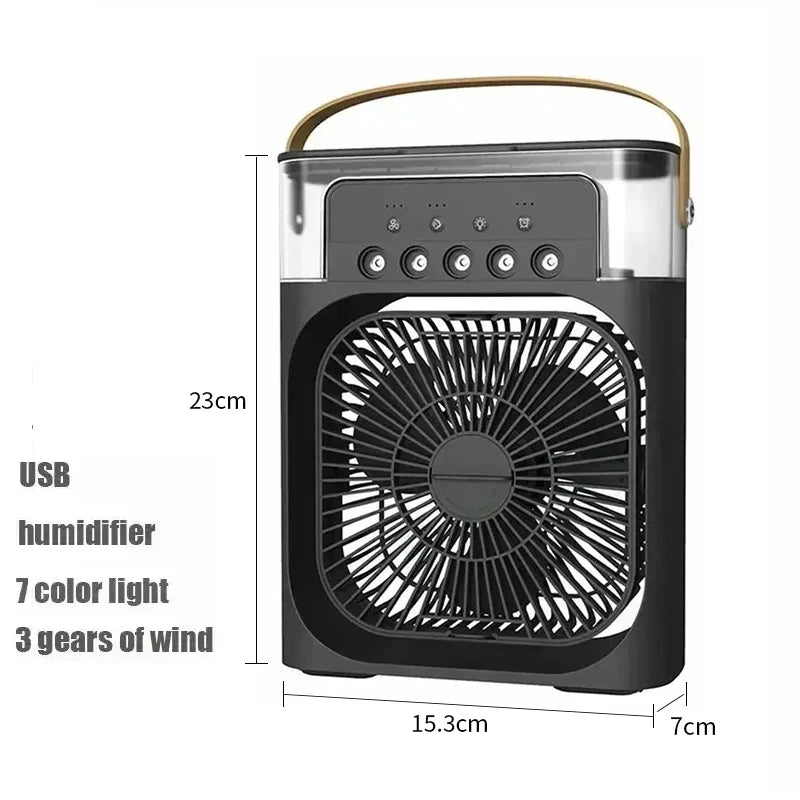 3 In 1 New Fan AIr Conditioner Household Small Air Cooler LED Night Light Portable Humidifier Air Adjustment Fan Office Home Fan